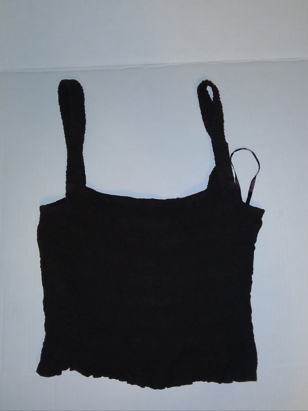 Michael Kors Linen Blend Smocked Square Neck Cami, Dark Brown/ Summer 26 piece - Picture 5 of 9